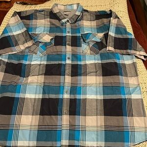 NWOT Ablanche‎ (New York) short sleeve Men’s Sz 6XL blue,lightblue,Grey & white.